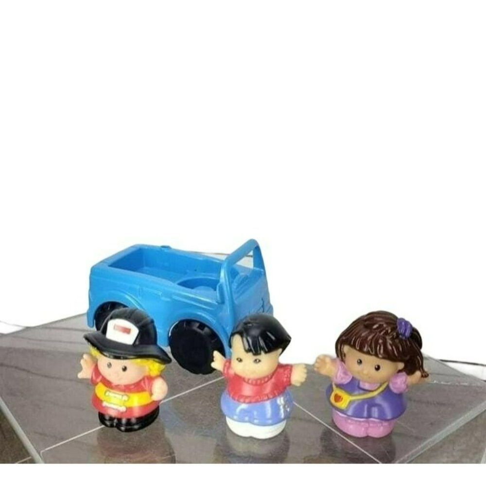 fisher price little people asian boy little girl fireman with blue car